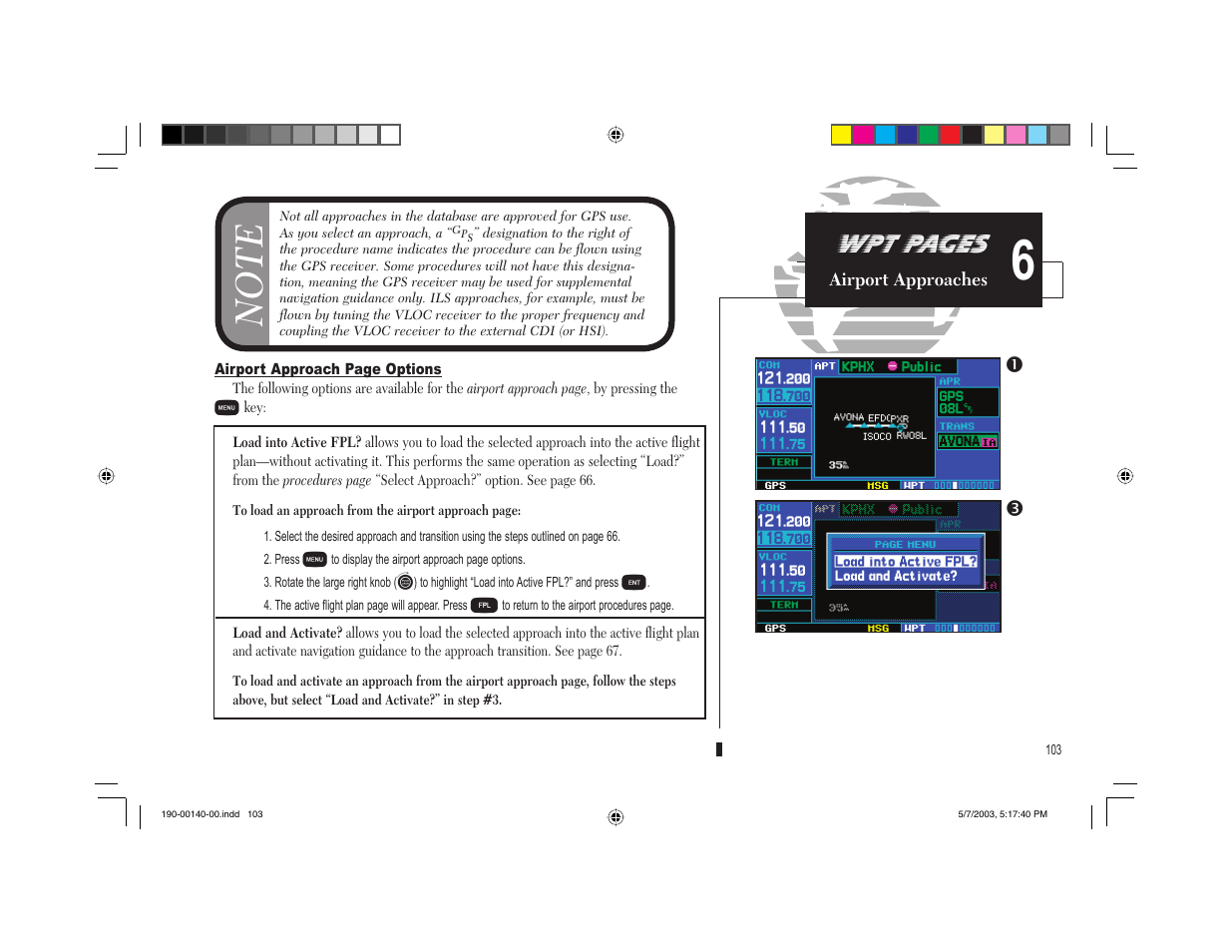 Wpt pages | Garmin GNS 430 User Manual | Page 111 / 204