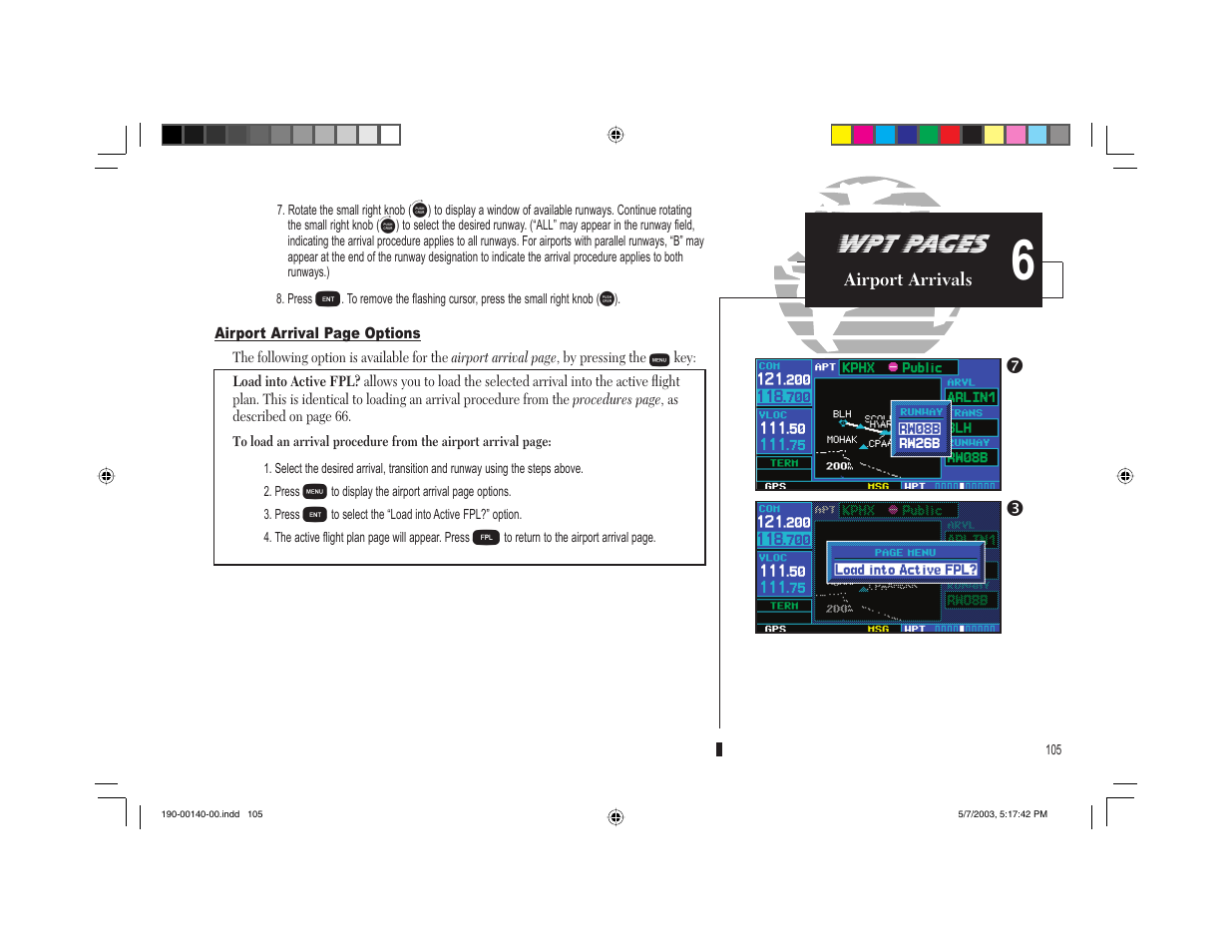 Wpt pages | Garmin GNS 430 User Manual | Page 113 / 204