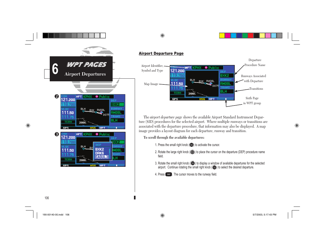 Wpt pages | Garmin GNS 430 User Manual | Page 114 / 204