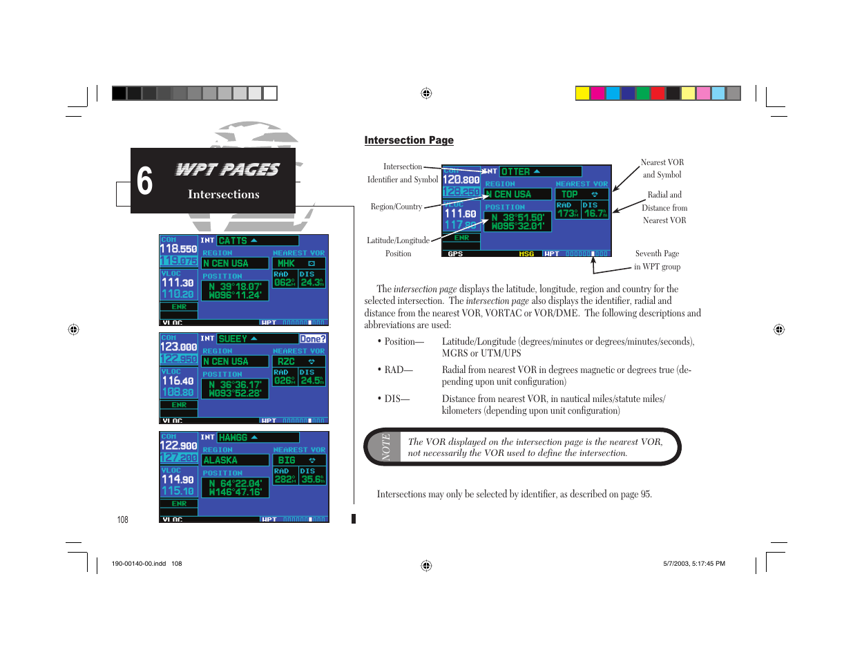 Wpt pages | Garmin GNS 430 User Manual | Page 116 / 204