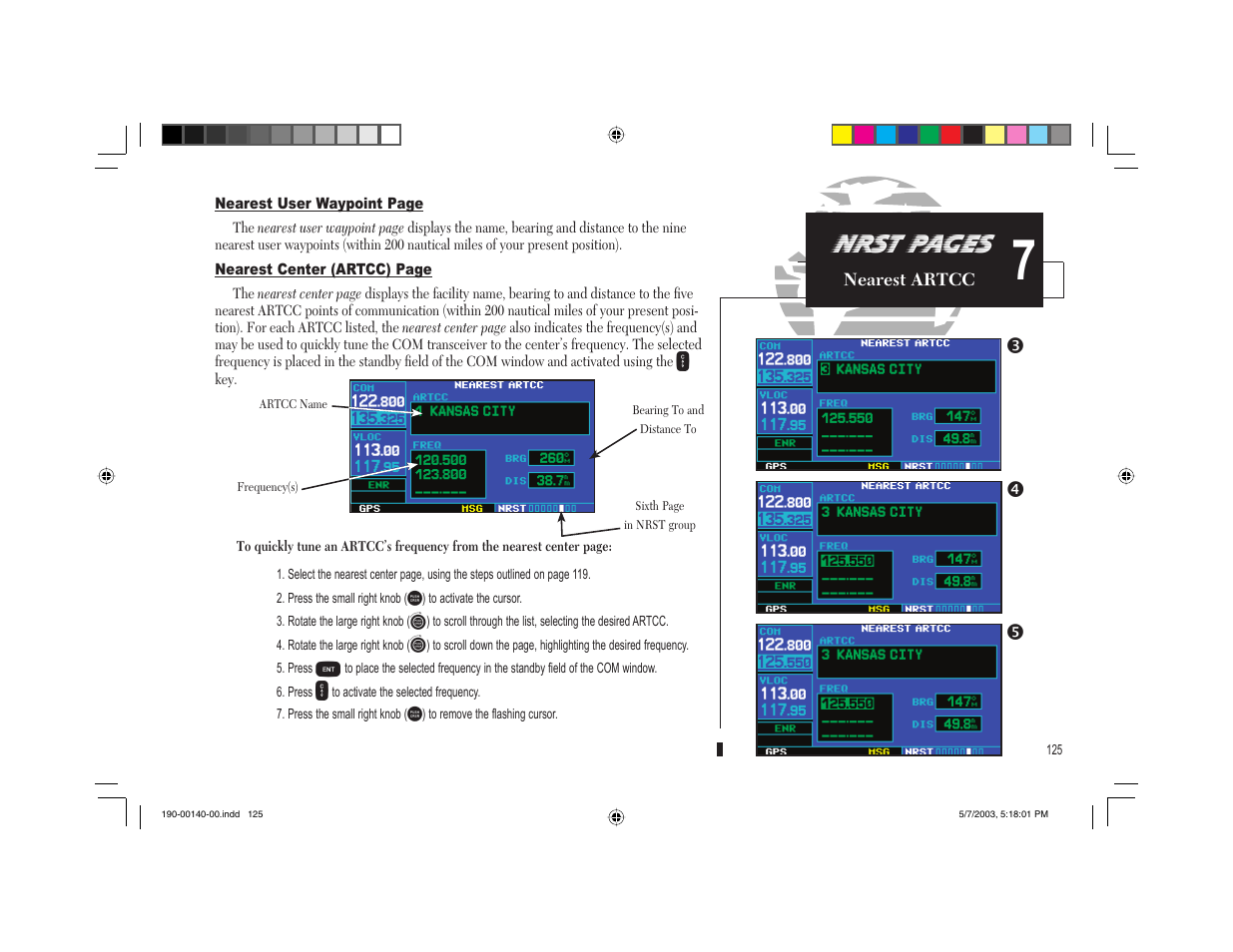 Nrst pages | Garmin GNS 430 User Manual | Page 133 / 204
