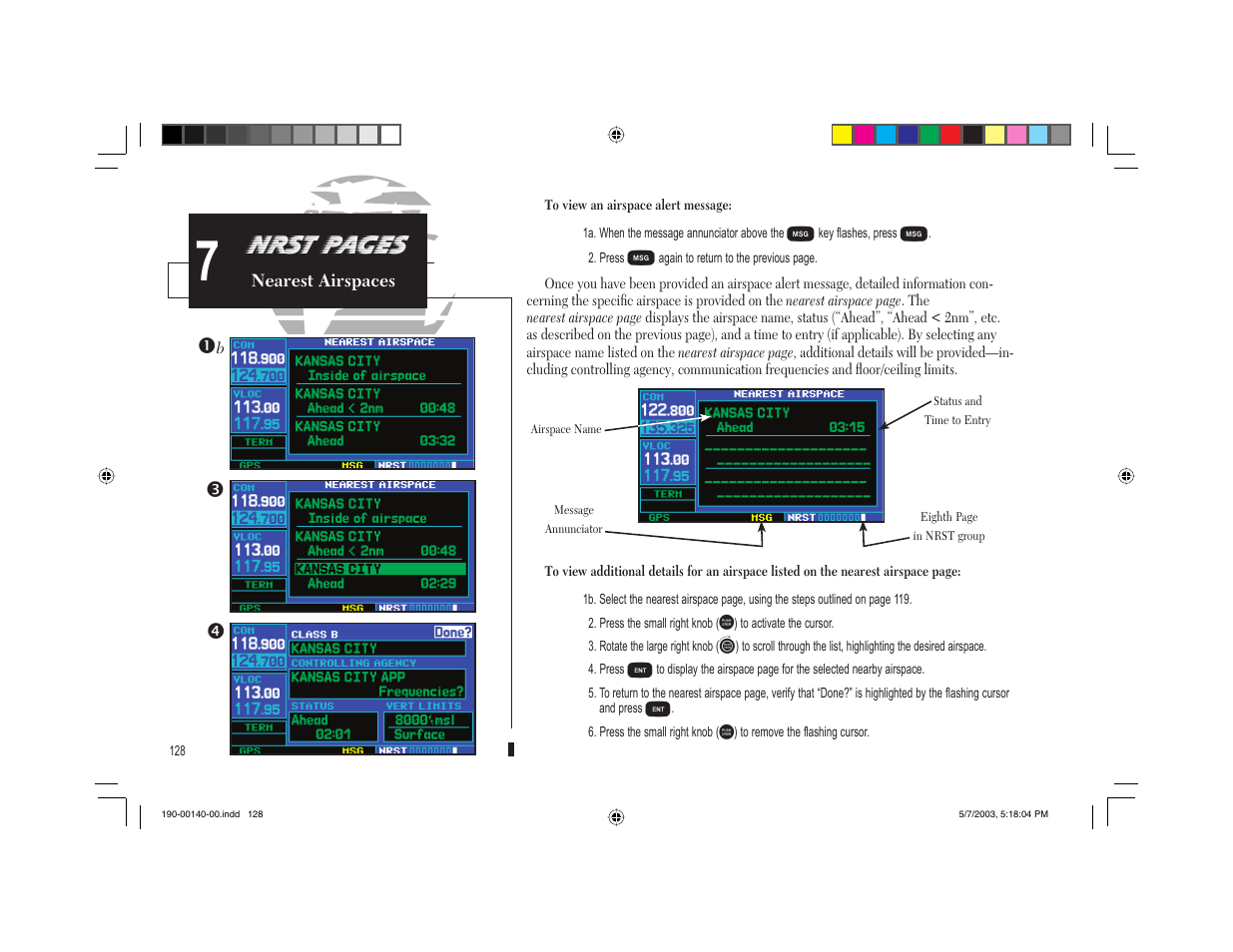 Nrst pages | Garmin GNS 430 User Manual | Page 136 / 204