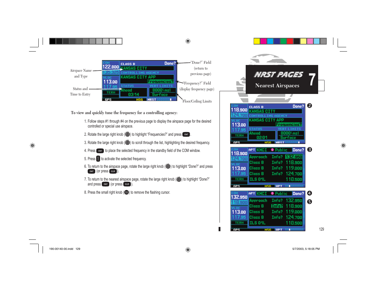 Nrst pages, Q r p o | Garmin GNS 430 User Manual | Page 137 / 204