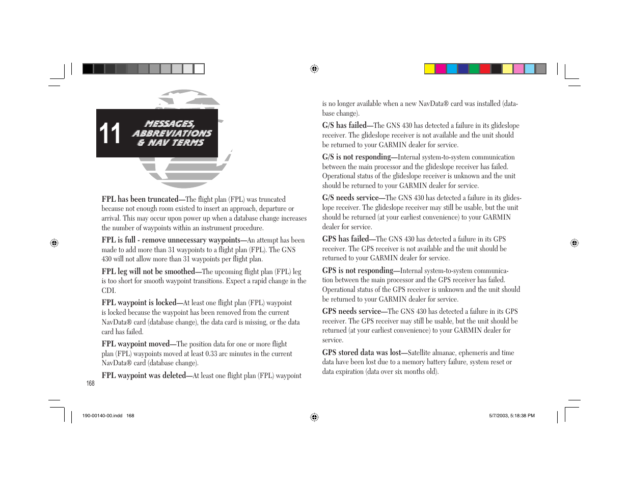 Garmin GNS 430 User Manual | Page 176 / 204