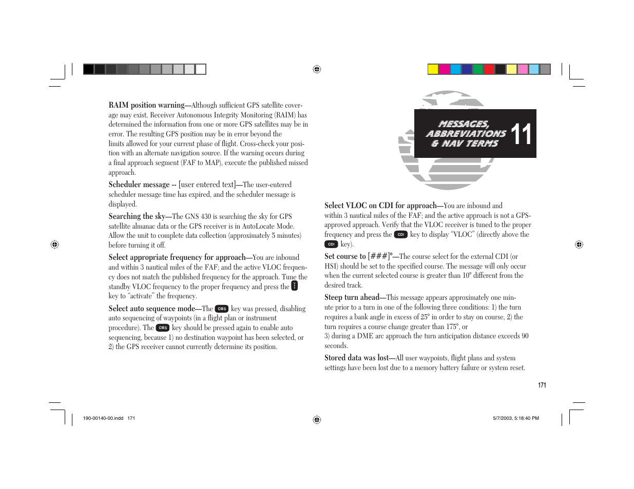 Garmin GNS 430 User Manual | Page 179 / 204