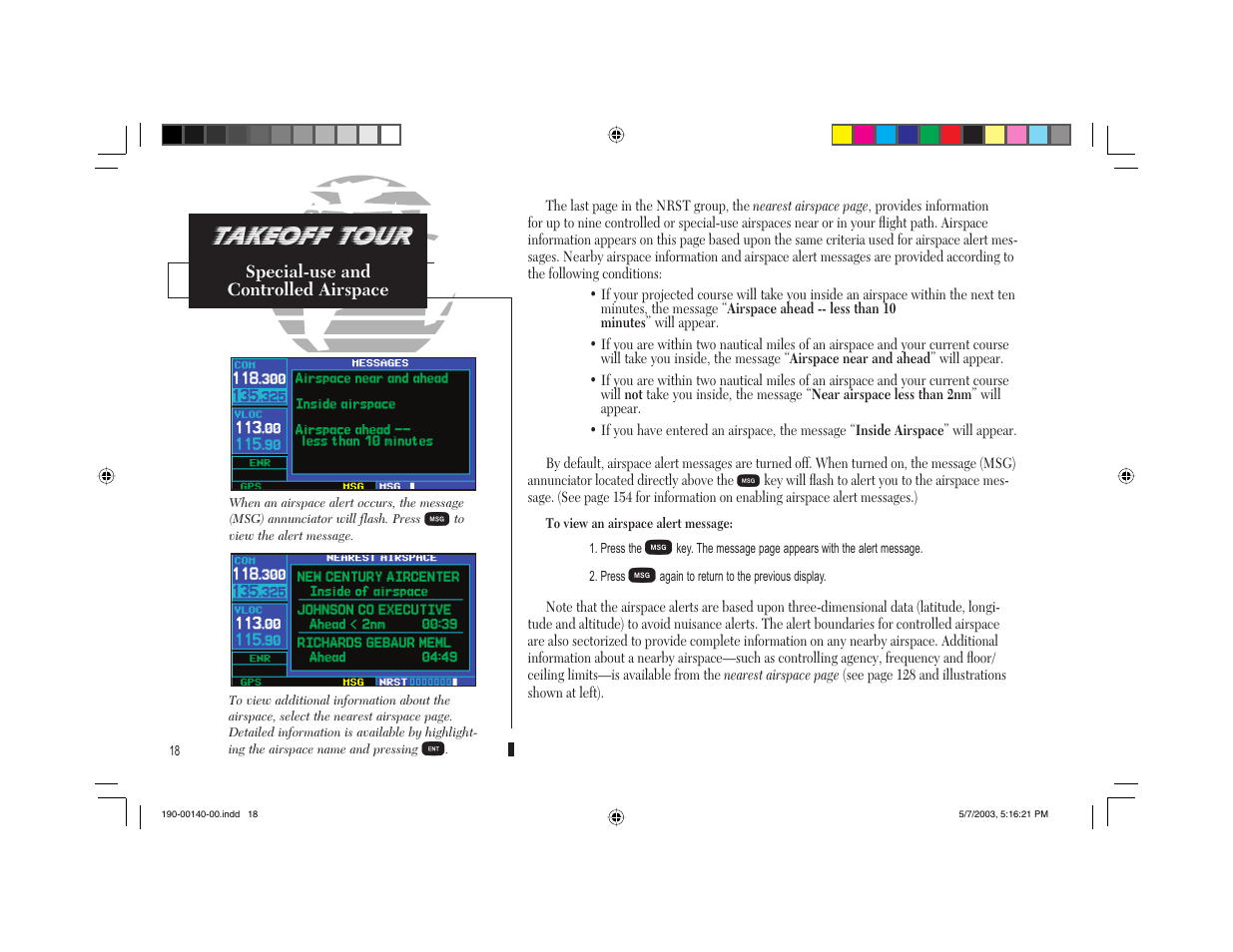 Takeoff tour | Garmin GNS 430 User Manual | Page 26 / 204