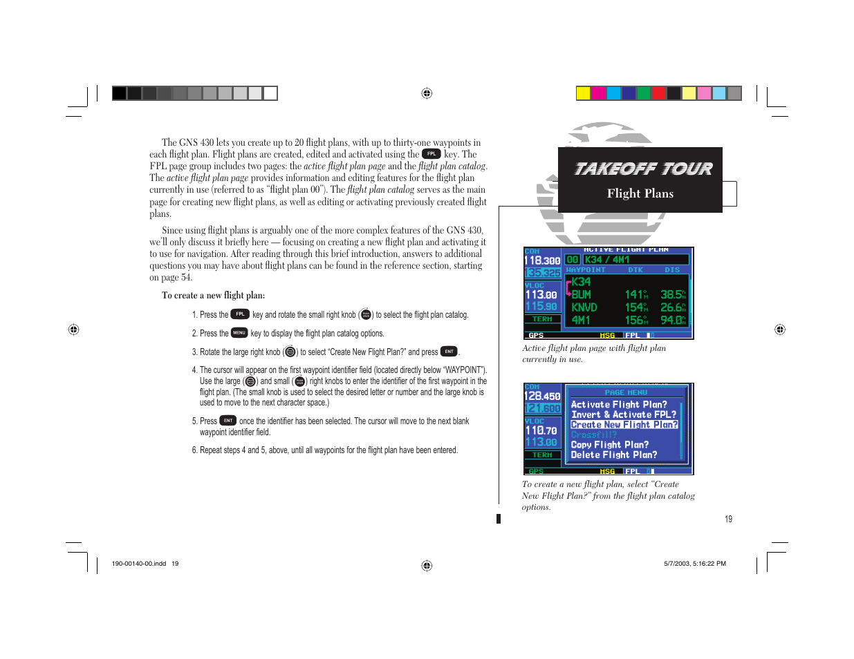 Takeoff tour | Garmin GNS 430 User Manual | Page 27 / 204