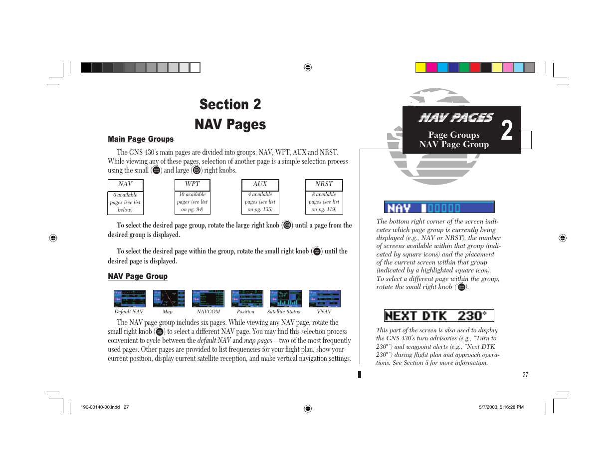 Nav pages | Garmin GNS 430 User Manual | Page 35 / 204