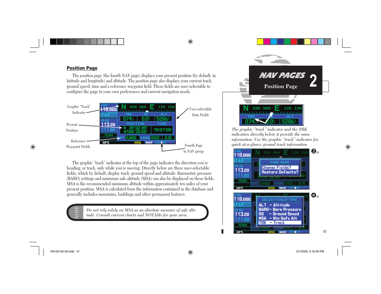 Nav pages | Garmin GNS 430 User Manual | Page 49 / 204