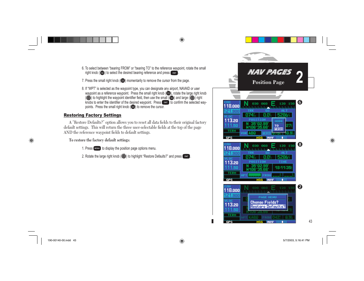 Nav pages | Garmin GNS 430 User Manual | Page 51 / 204