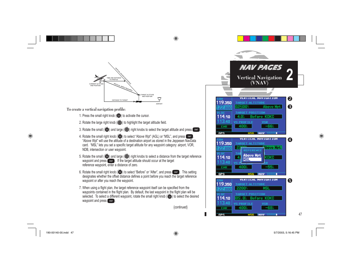 Nav pages, Rq o p | Garmin GNS 430 User Manual | Page 55 / 204
