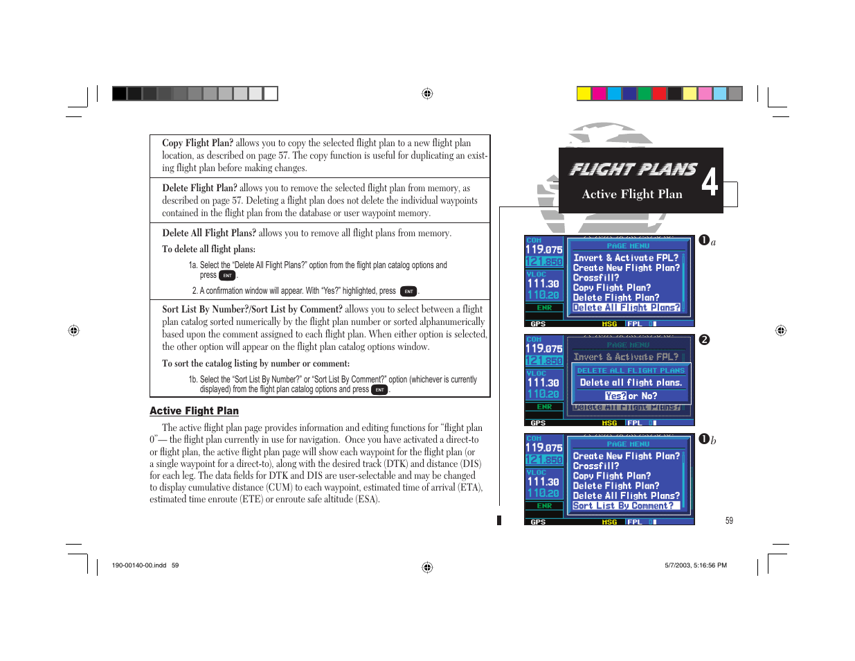 Flight plans | Garmin GNS 430 User Manual | Page 67 / 204