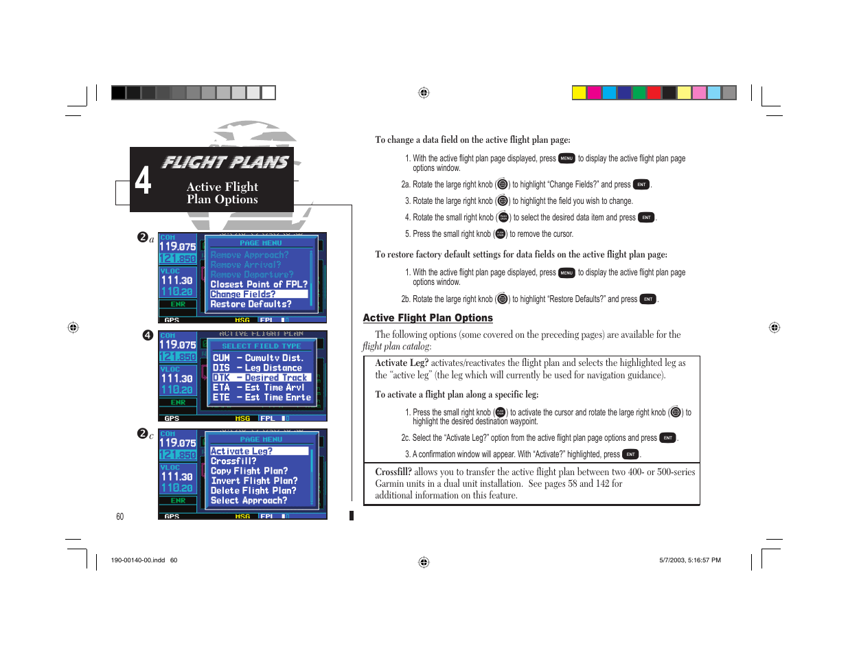 Flight plans | Garmin GNS 430 User Manual | Page 68 / 204