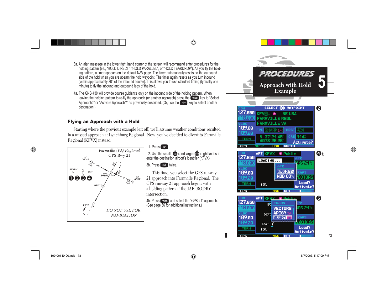 Procedures, Nopq r q | Garmin GNS 430 User Manual | Page 81 / 204