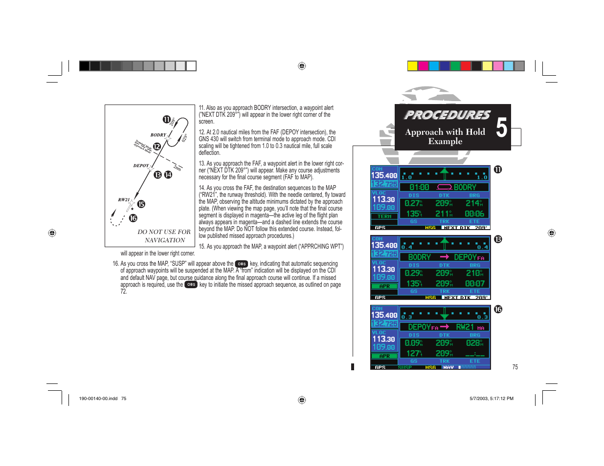Procedures | Garmin GNS 430 User Manual | Page 83 / 204