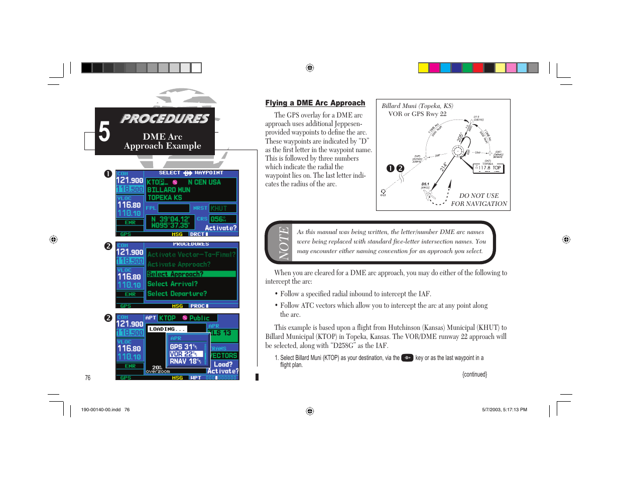Procedures | Garmin GNS 430 User Manual | Page 84 / 204
