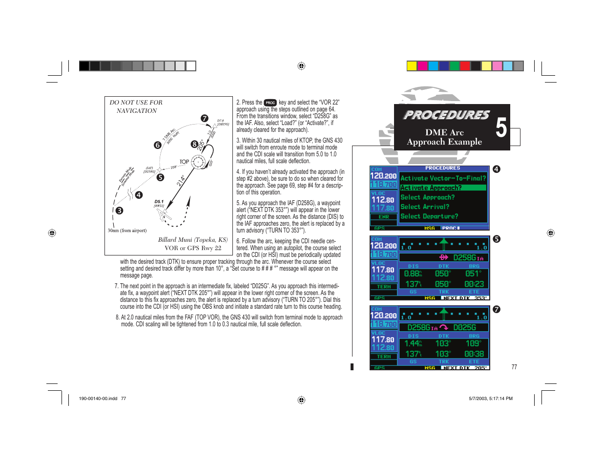 Procedures, Tr q | Garmin GNS 430 User Manual | Page 85 / 204