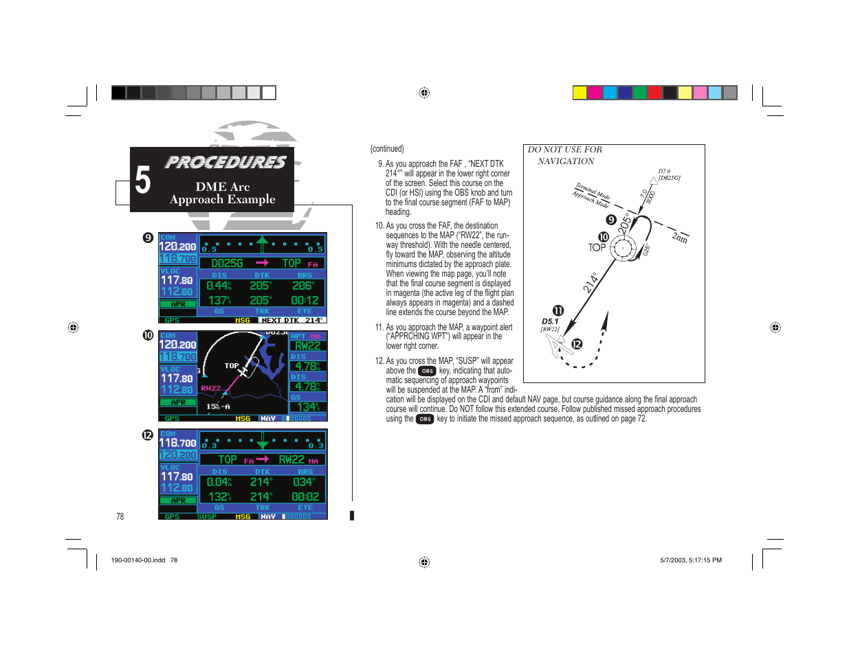 Procedures, Wv v w | Garmin GNS 430 User Manual | Page 86 / 204