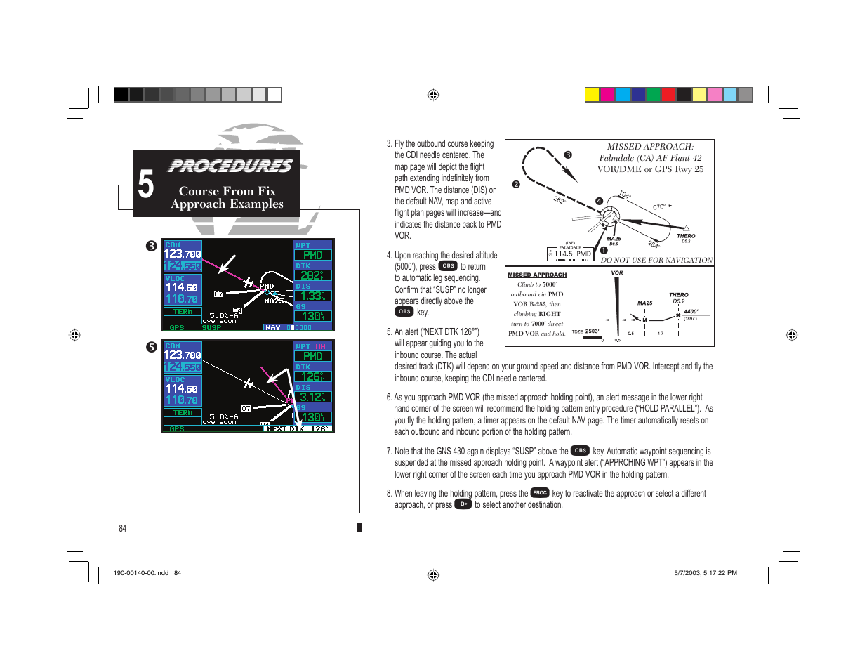 Procedures | Garmin GNS 430 User Manual | Page 92 / 204