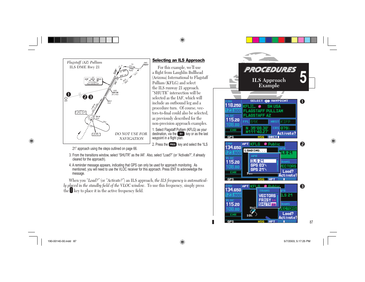 Procedures | Garmin GNS 430 User Manual | Page 95 / 204