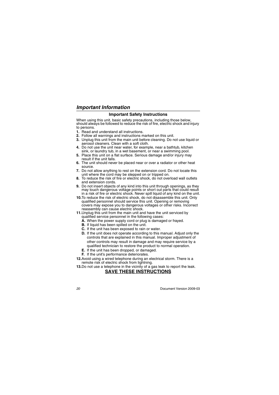 Important information | Panasonic kx-dt343 User Manual | Page 20 / 24