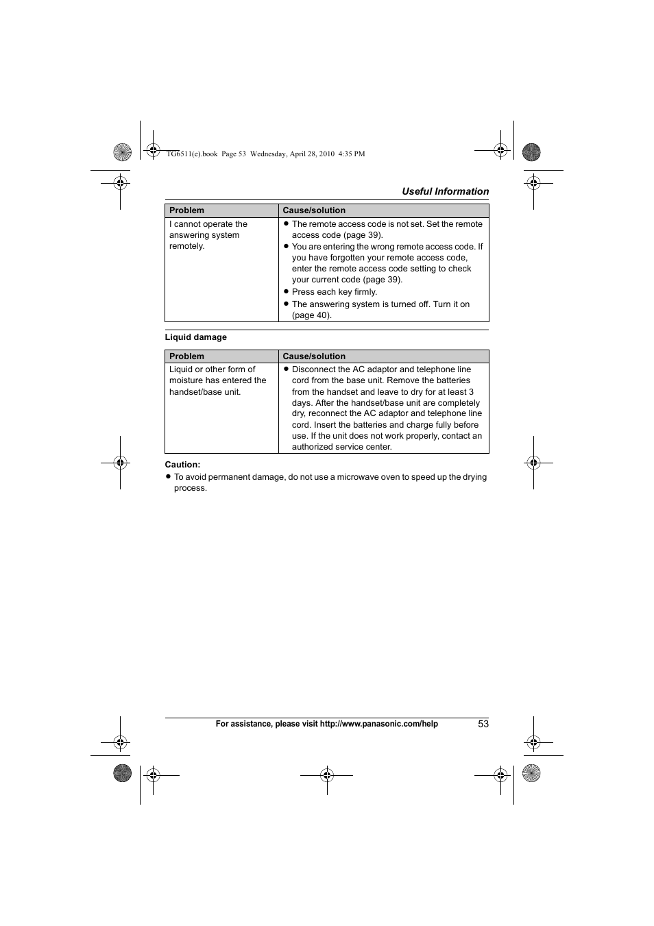 Panasonic KX-TG6511 User Manual | Page 53 / 64