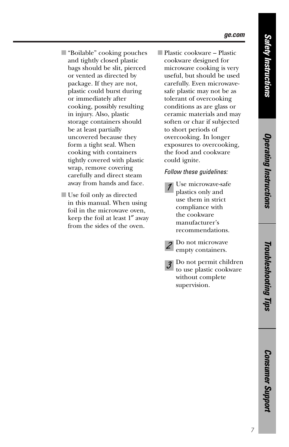 GE spacemaker xl1800 User Manual | Page 7 / 88