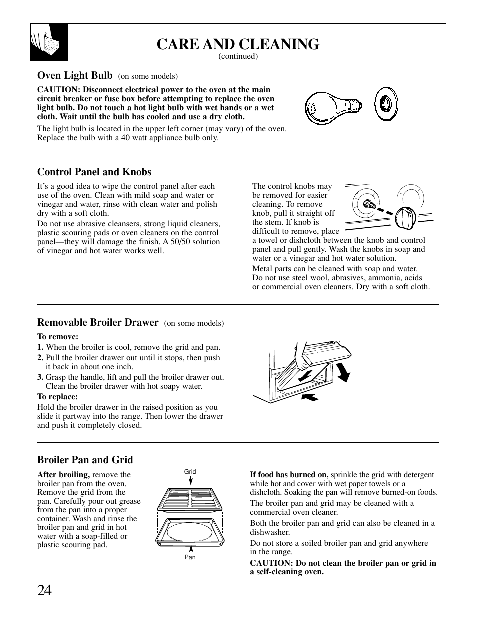 Care and cleaning | GE xl44 User Manual | Page 24 / 48