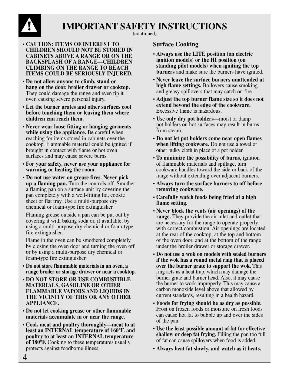 Important safety instructions | GE xl44 User Manual | Page 4 / 48