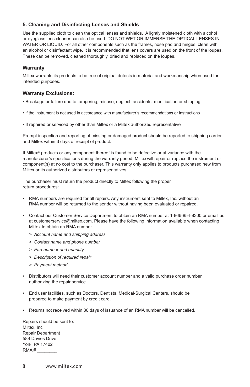 Integra LifeSciences Loupes User Manual | Page 8 / 52
