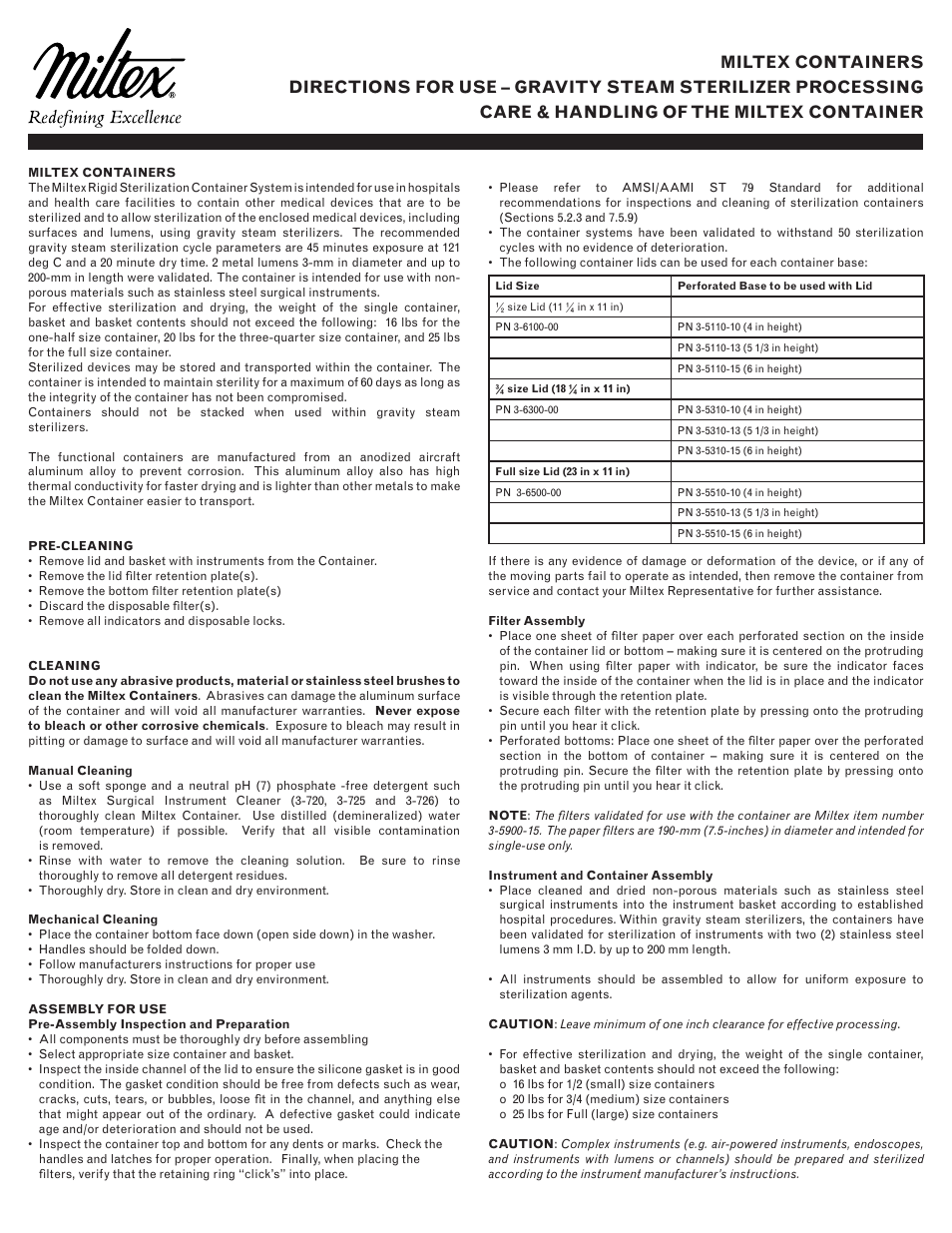 Integra LifeSciences Sterilization Containers, Integra Miltex User Manual | 36 pages