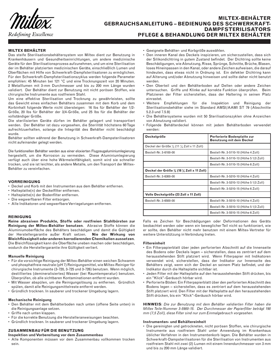Integra LifeSciences Sterilization Containers, Integra Miltex User Manual | Page 19 / 36