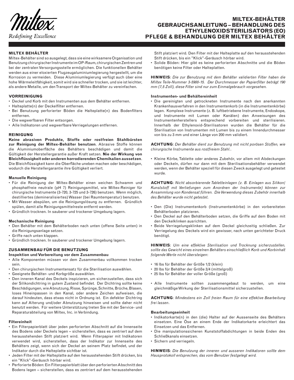 Integra LifeSciences Sterilization Containers, Integra Miltex User Manual | Page 21 / 36