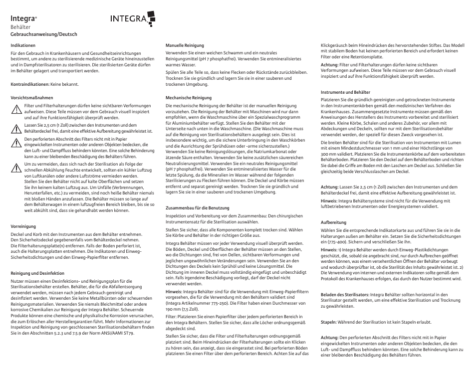 Integra | Integra LifeSciences Sterilization Containers, Miltex User Manual | Page 5 / 12