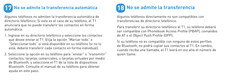 BlueAnt T1 User Manual | Page 20 / 24