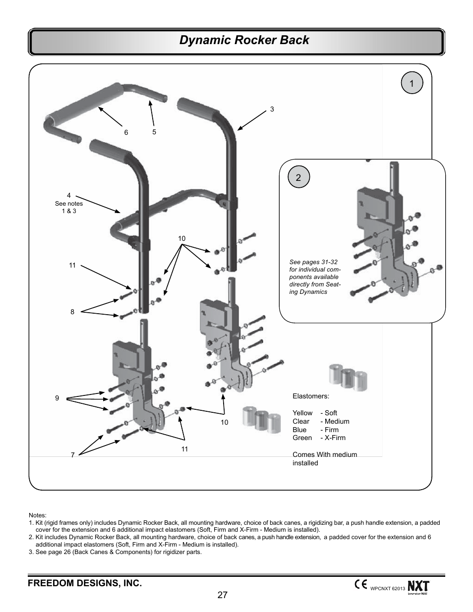 Dynamic rocker back, Freedom designs, inc. 27 | Freedom Designs Freedom NXT User Manual | Page 36 / 182