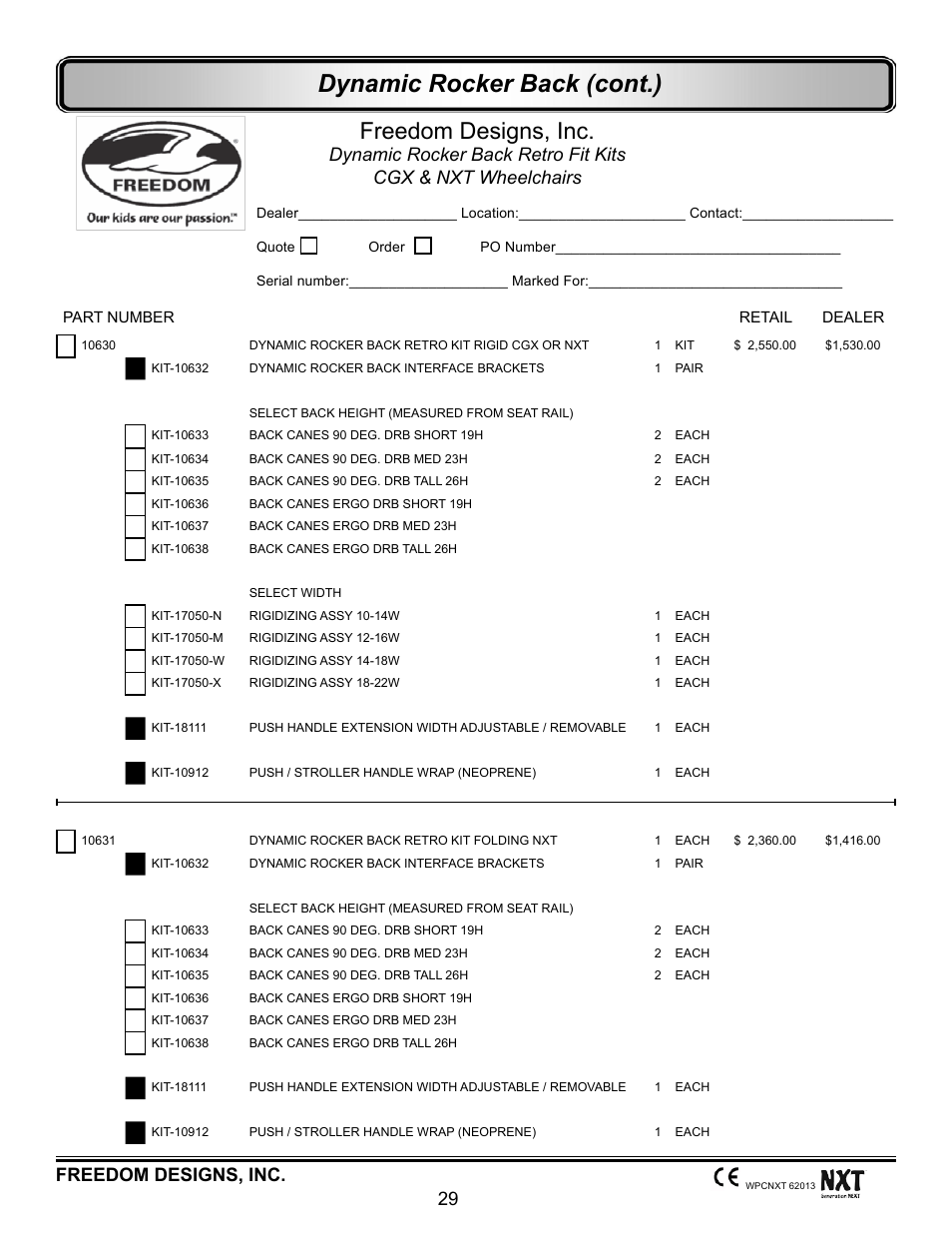 Dynamic rocker back (cont.), Freedom designs, inc, Freedom designs, inc. 29 | Freedom Designs Freedom NXT User Manual | Page 38 / 182