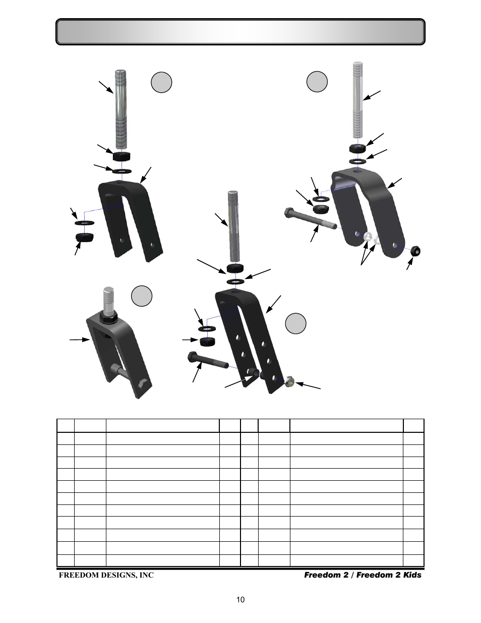 Caster components—forks | Freedom Designs Freedom 2 User Manual | Page 12 / 40