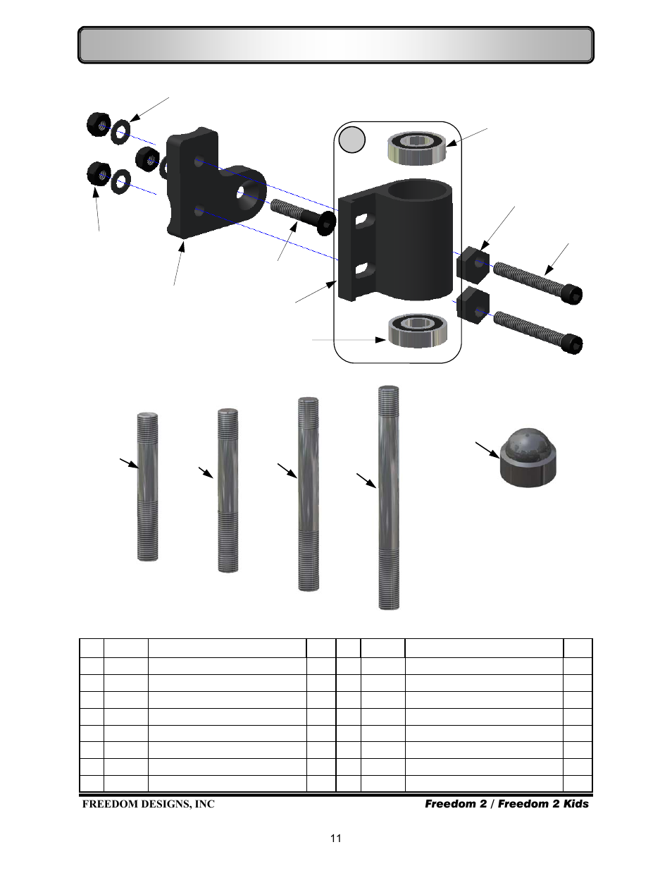 Caster components—mounting | Freedom Designs Freedom 2 User Manual | Page 13 / 40