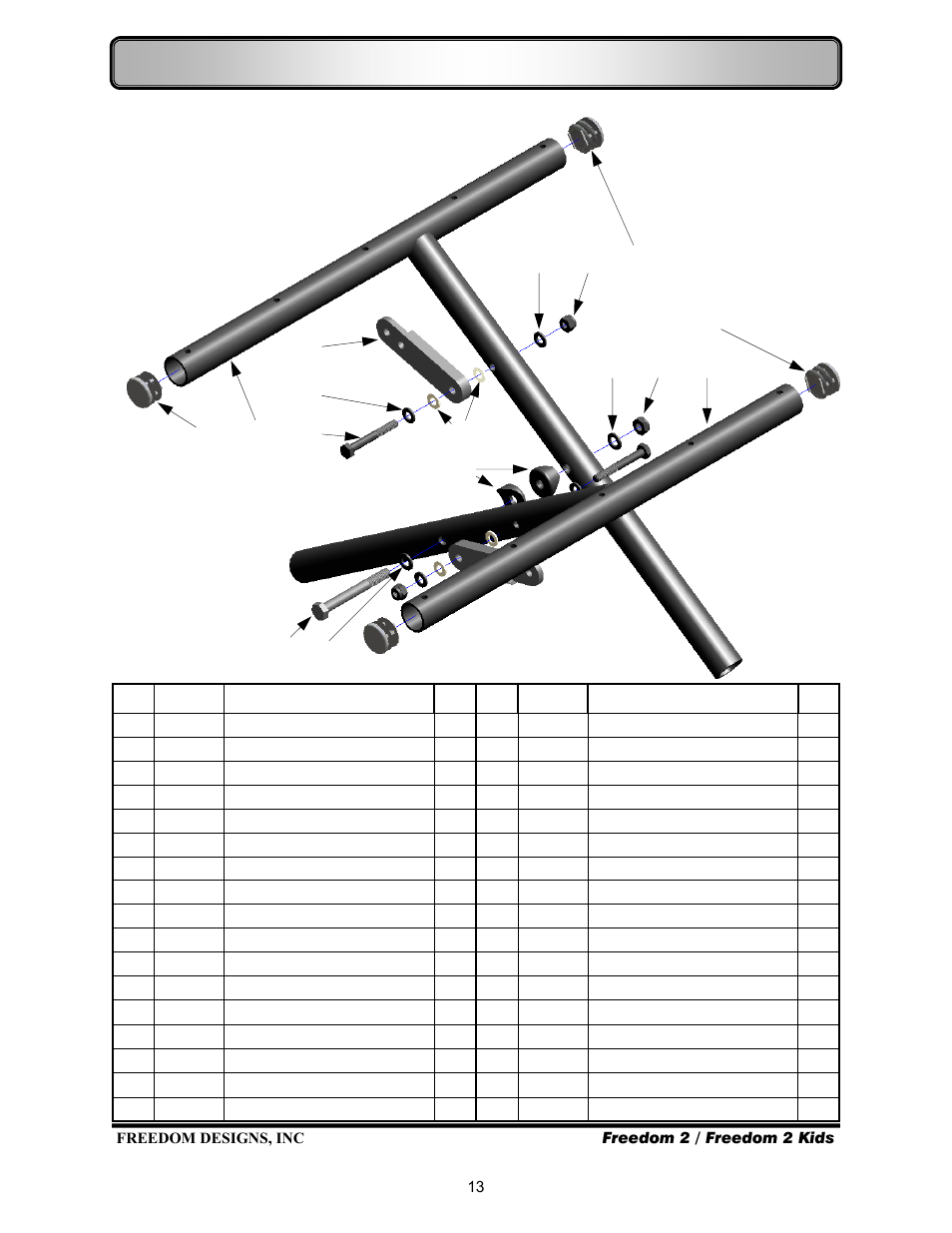 Cross braces – sling seat | Freedom Designs Freedom 2 User Manual | Page 15 / 40