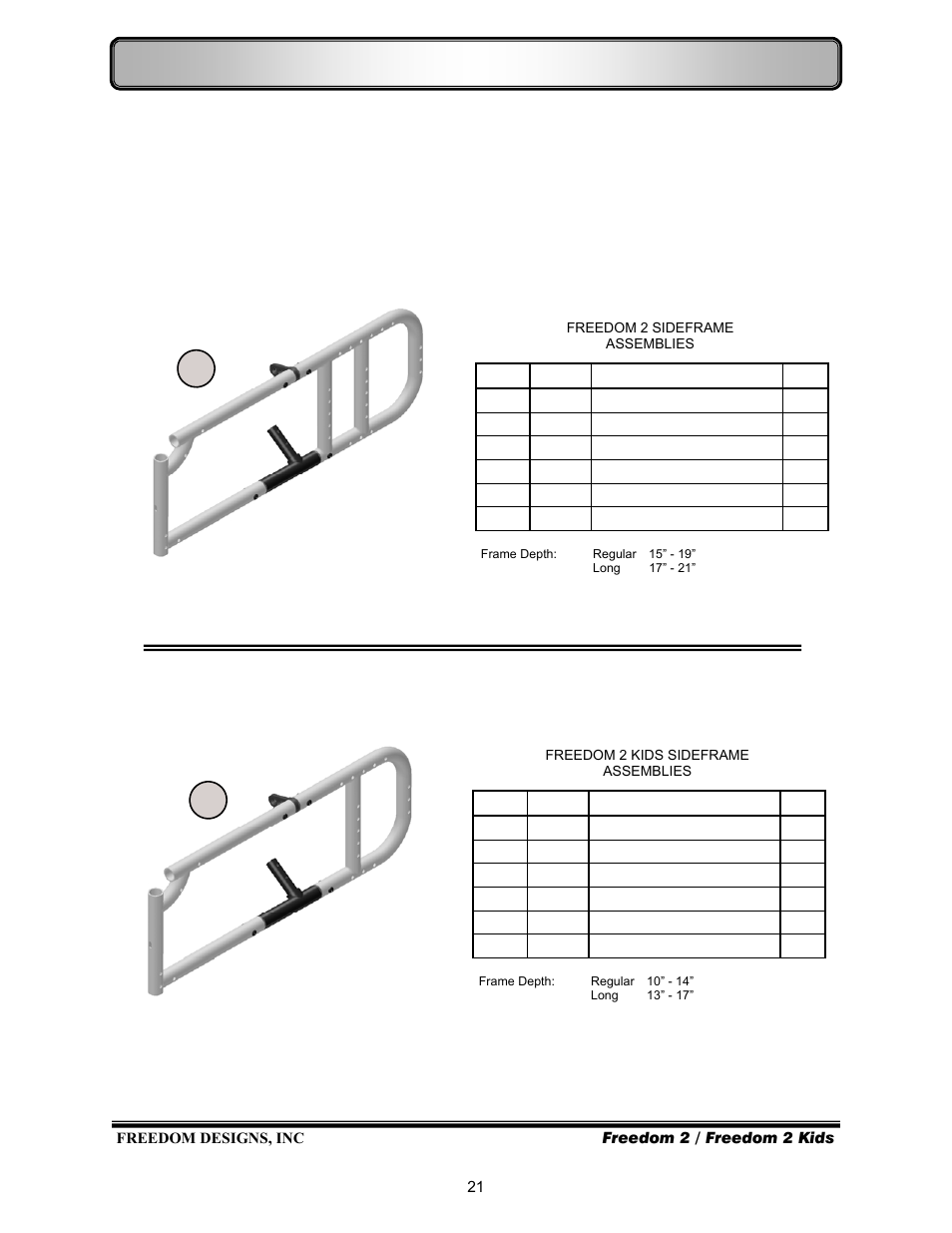 Frames—sideframe growth kits | Freedom Designs Freedom 2 User Manual | Page 23 / 40
