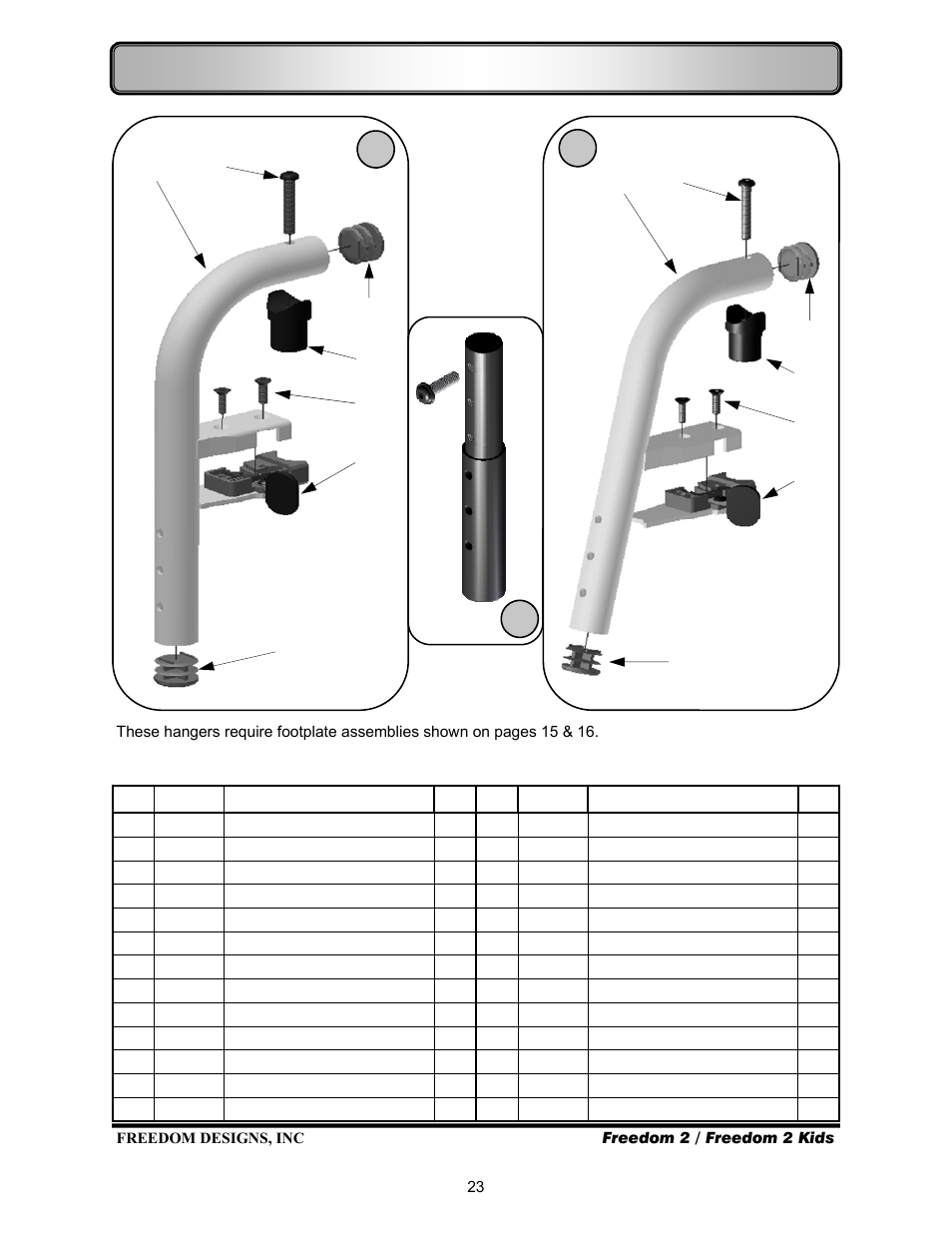 Hangers—latch style | Freedom Designs Freedom 2 User Manual | Page 25 / 40