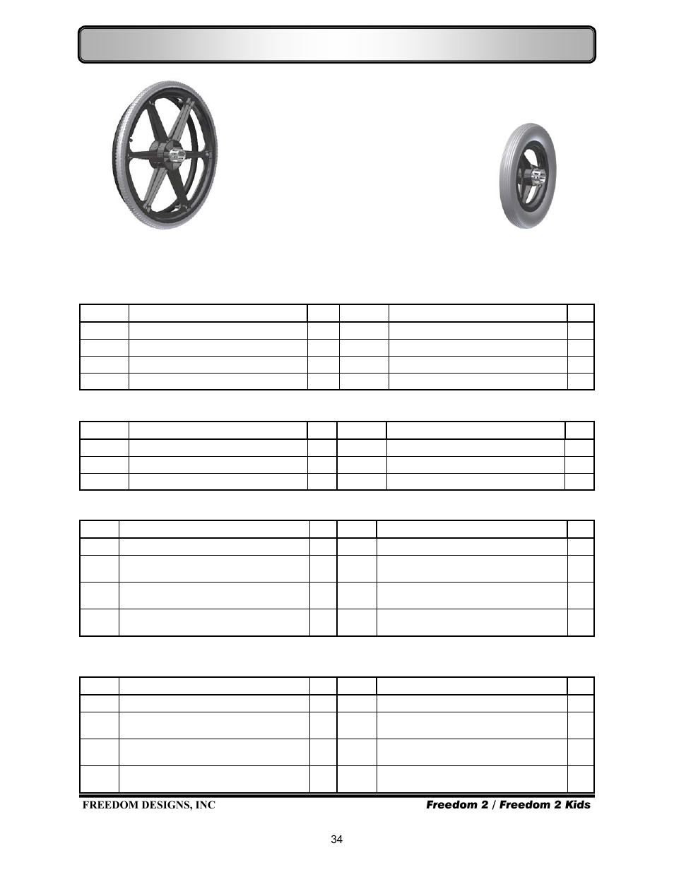 Wheels—hub lock assemblies | Freedom Designs Freedom 2 User Manual | Page 36 / 40