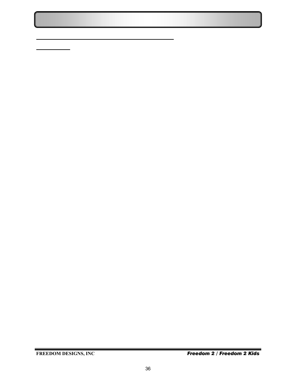 Warranty freedom designs, inc. limited warranty | Freedom Designs Freedom 2 User Manual | Page 38 / 40
