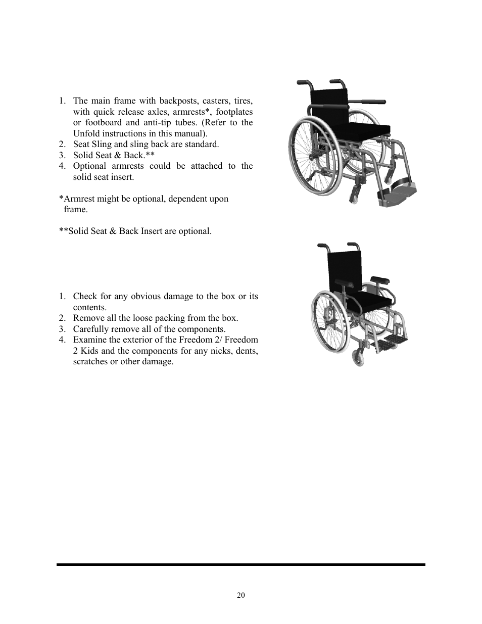Initial inspection checklist, Freedom designs, inc | Freedom Designs Freedom 2 User Manual | Page 20 / 46