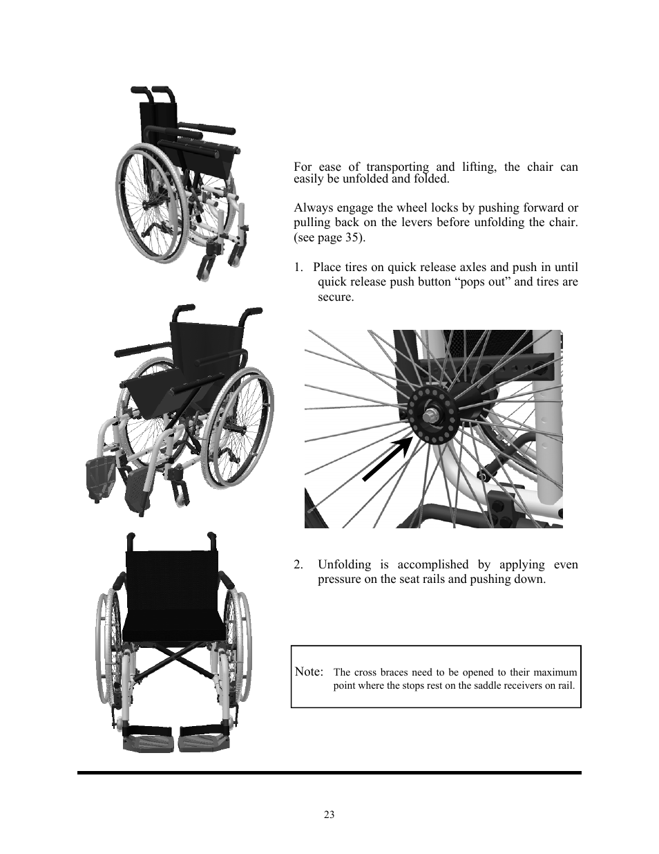 Unfolding the freedom 2/ freedom 2 kids | Freedom Designs Freedom 2 User Manual | Page 23 / 46