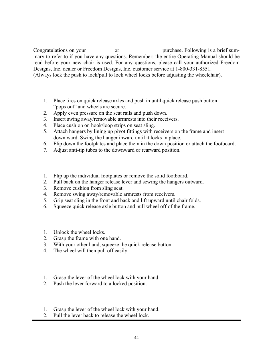 Summary, Freedom designs, inc | Freedom Designs Freedom 2 User Manual | Page 44 / 46