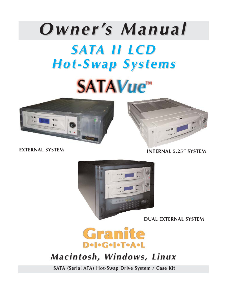 Granite Digital SATA LCD Hot-Swap User Manual | 18 pages