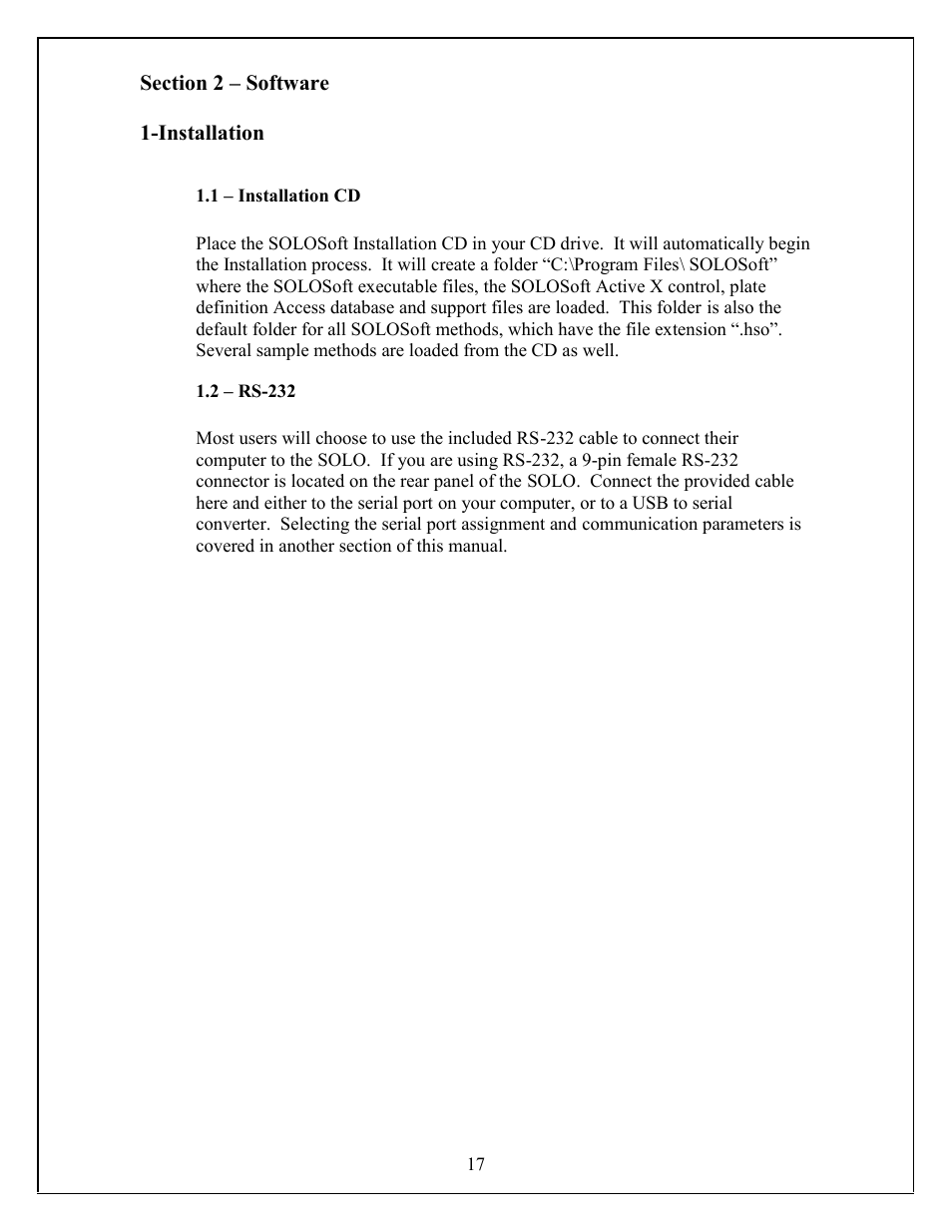 Hudson Robotics SOLO User Manual | Page 17 / 54