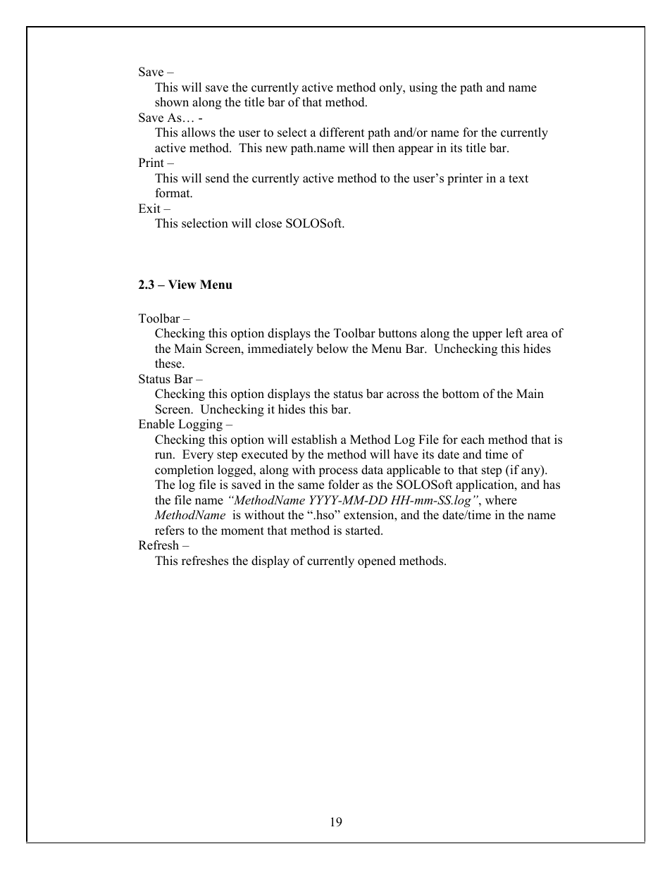 Hudson Robotics SOLO User Manual | Page 19 / 54